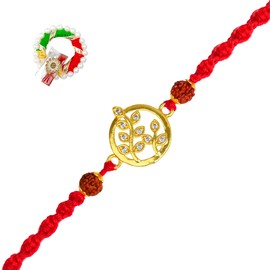 Rakhi for Brother Bhai Bhaiya Bhatija Raksha Bandhan Gift Rakhi Thread Single Rakhi with Roli Chawal Gift Pack (Design-4)