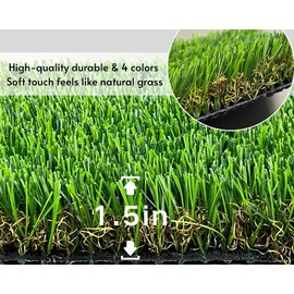 Artificial Grass Turf 1.5 inch Height Potty Training Rug Realistic Synthetic-Outdoor&Indoor Dog Mat (3.3X5FT) GREEN