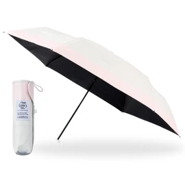 Moonbat 30245 3 Second Urawaza 100 UV Protection, Sun or Rain, Parasol, Folding Umbrella, 21.7 inches (55 cm), Border, Pink