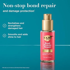 OGX, Serum BOND REPAIR All In One, 80% Cabello más Suave, Suero Capilar, Revitaliza el Cabello Dañado