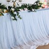 14FT Extra Long 48" Two Layered Tulle & Satin Table