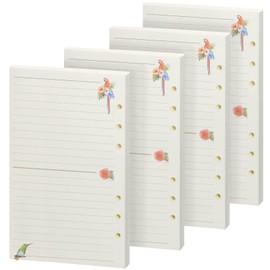 Simpolor A5 Refill Pads, 4 Pack of Refill Paper 160 Sheets/320 Pages, 6-Hole Thick Lined Paper for 6 Ring Binder Journal Notebook