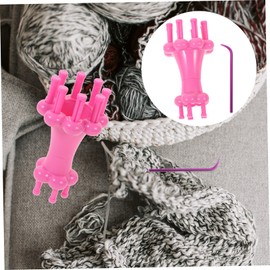 SEWACC 1 Set Circular Loom Knitting Rope French Braid Tool Crochet Loom Knitting Machine Ergonomic Crochet Hooks Rosy Knitting Looms Circle Loom Mini Tool Kit Rose Color To Rotate France