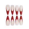 press on nails long Stiletto French Tip Fake Nails Red