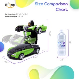 Family Smiles Kids Remote Control Toy Car Transforming Robot RC Vehicle Toys Boys 8-12 Extra Battery