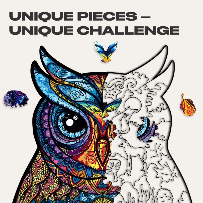 UNIDRAGON Wooden Puzzles for Adults Unique Jigsaw Puzzles - Medium