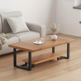 PHWOTAN Upgraded 2 Tier Coffee Table Legs, Square Metal 16 Inch Height 18 inch Width, Heavy Duty Bench & DIY Side Table Legs Set of 2