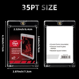 JZS Magnetic Card Clip 35PT Protector Mobile Display Stand, Acrylic Sports Card Holder for Storage & Display,10pcs