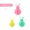 Bojueshaw 6pcs Rabbit Hanging Paper Ornaments,Easter Bunny Honeycomb Ball Pendant,Easter