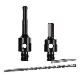 BETTERI 2Pcs Core Drill Bit Adapter with 11.81" Centering Drill Bit, SDS-Plus Adapter & Hex Shank Adapter for 5/8-11 Threaded Core Bits, SDS Plus Pilot Bit for Dry Core Drill Bit