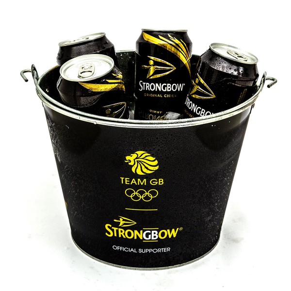 Strongbow Black Metal Ice Bucket Party Drinks Holder Chiller Cooler