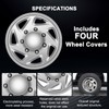 WEISIGAO Chrome Wheel Hubcaps Compatible with Ford Van E150 E250