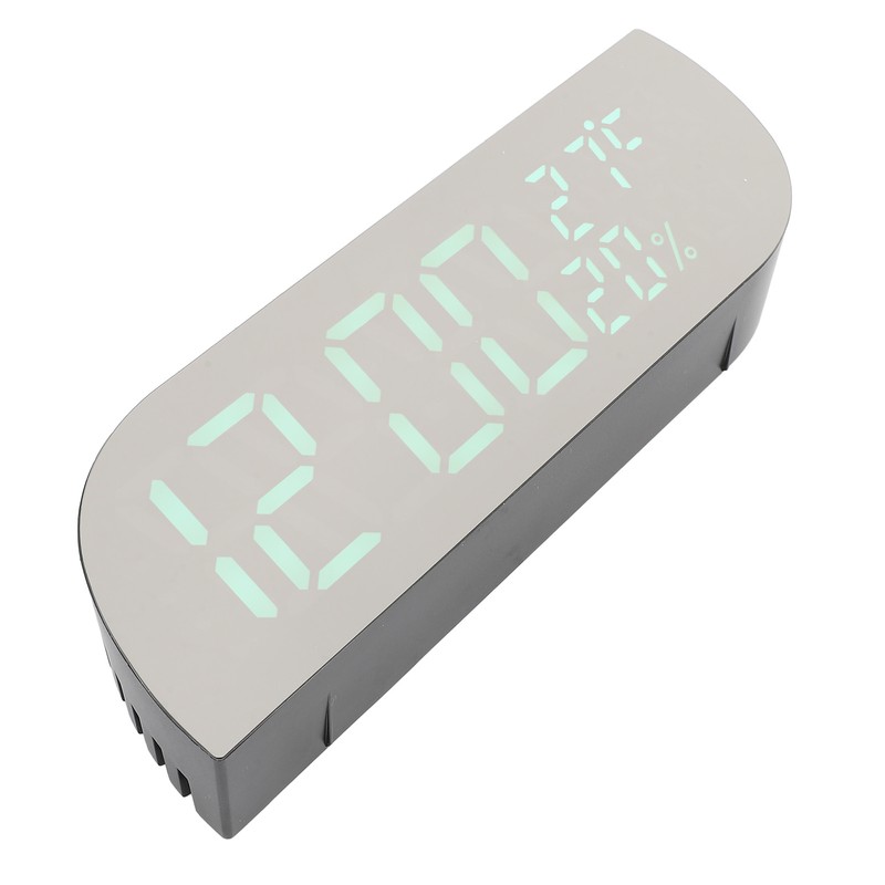 Digital Alarm Clock Multifunction Innovative Silent Temperature Humidity LED Mirror