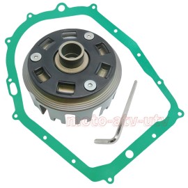 JINFANNIBI CNC Billet Clutch Basket Kit & Cover Gasket for Yamaha Warrior 350 YFM350X 87-04