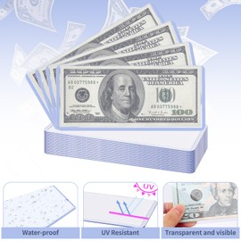 70 Pack Clear Plastic Currency Holder for Bills Money Holder Dollar Bill Protector Waterproof Currency Sleeves for Collectors