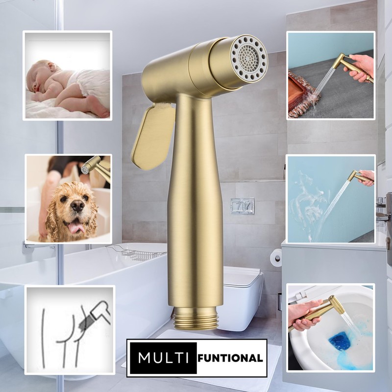 Senhozi Stainless Steel Bidet Sprayer for Toilet, Gold Finish with
