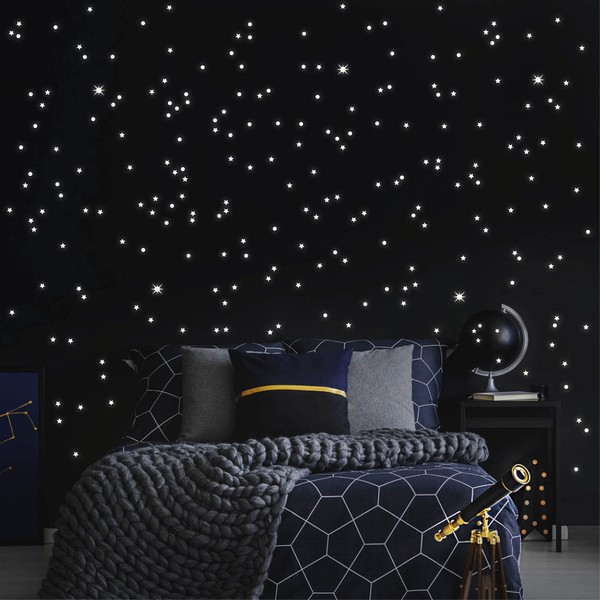 Glow in the dark stickers: 350 fluorescent stars and dots
