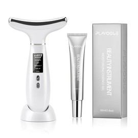 3 Color Facial Massager Tool, Facial Massage Skin Care and Double Chin Neck Massage, Face Sculpting Tool with Thermals, Portable Facial Beauty Devices, Trending Products, Beauty Instrument:_Clooling Whtie+Hydrating Essenc