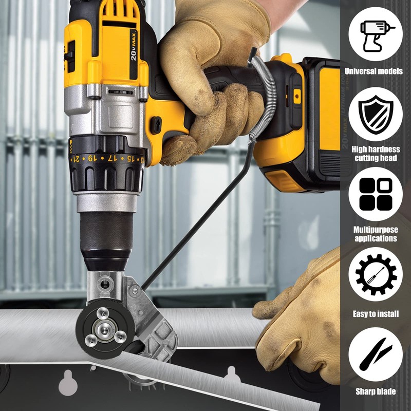 Electric Drill Plate Cutter Sheet Metal Cutter Drill Attachment Double