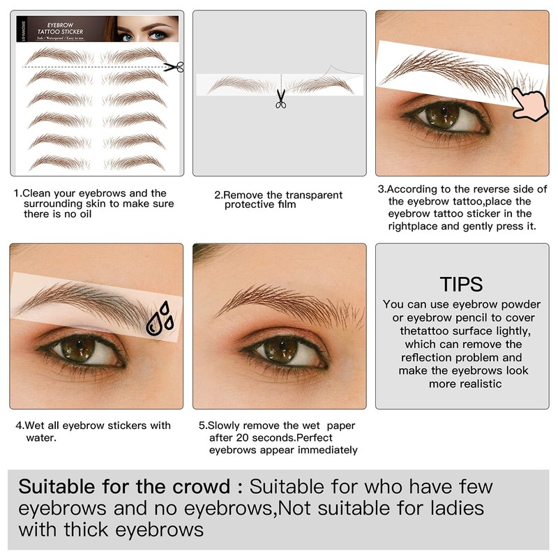 Aresvns Eyebrow Tattoo for Men!Realistic Fake Tattoo Eyebrows 66 Pairs