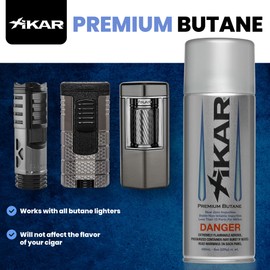 Xikar PUROFINE Premium Butane Fuel Refill with 0 Impurities - Premium Quality Fuel for Jet Flame Lighters and Torches - High Altitude Formula, 8oz (400ml) 4 Pack