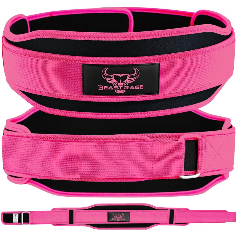 Weight Lifting Belt Double Strength 5.5cm Padded Neoprene Back Gym