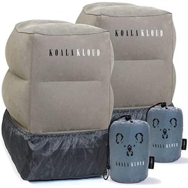 Koala Kloud Travel Foot Rest - 2-Pack | Inflatable Foot Rest Pillow, Airplane Footrest for Flights, Car Seat Foot Rest, Airplane Bed for Toddler Airplane Travel Essentials Kids Travel Accessories