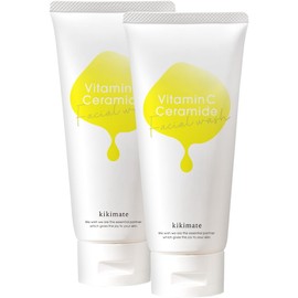 kikimate Facial Cleanser, Foaming Facial Cleanser, Enzyme Facial Cleansing Cream, Vitamin C, Moisturizing, 4.2 oz (120 g), Facial Cleansing Foam, Pores, Blackhead, Square Plug, Sensitive/Dry Skin, Set