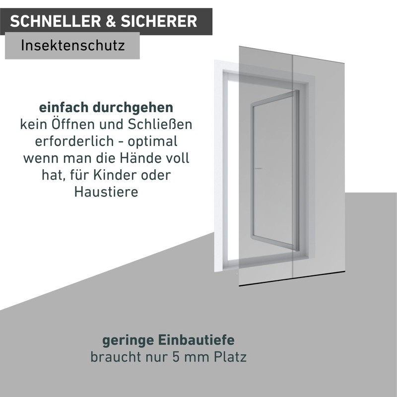 Windhager Basic Fly Screen Curtain for Doors, Door Curtain, Slat