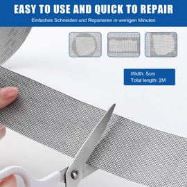Fly Screen Repair Set 5 cm x 2 m Fly Screen Repair Tape Repair Tape for Fly Screen Repair Tape Fly Screen Repair Tape Fly Screen Repair (Black)
