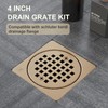 4 Inch Grate Kit Champagne Bronze Shower Drain with ABS