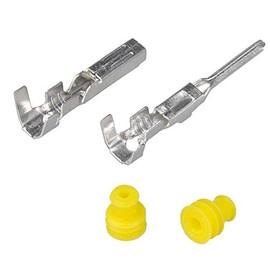 MUYI 100 Pairs Replacement Pins for Electrical Plugs Waterproof Connector 1.5mm Series Heat Shrink Terminals Including Male and Female (for 20-16 AWG)