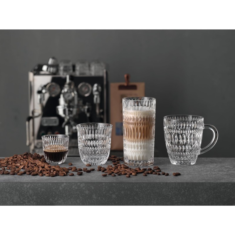 Nachtmann, 2-teiliges Cappuccino-Set, Cappuccino-Gläser/Flat White-Gläser, Kristallglas, 235 ml, Ethno Barista,