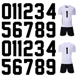 22 Pieces 8 Inch Iron on Transfers Numbers T-Shirt Heat Transfer 0 to 9 Jersey Number for Sports T-Shirt Jersey (Black, 8 Inch)