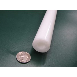 Delrin White Acetal POM Round Tube 1.00" Oversized OD x .500" Undersized ID x 1/4" Wall x 60" Length