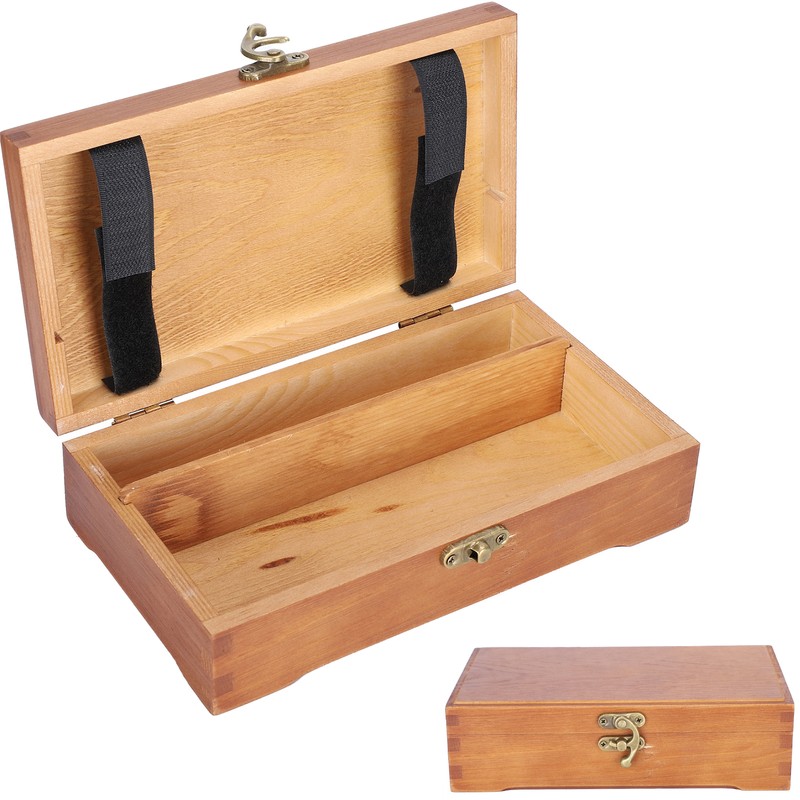 Wooden Box Antique Rectangle Children Stationery Case Desktop MultiFunction Storage
