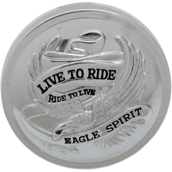 Drag Specialties Live To Ride Non-Vented Gas Cap - Chrome
