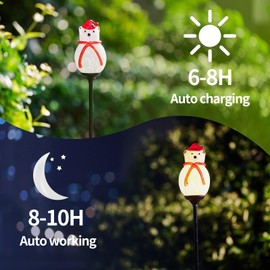 LaElvish Garden Solar Powered Garden Stake Lights Outdoor, Cute Animal Outdoor Figurine Lights Ornament Statue Decor for Pathway, Patio, Polar Bear