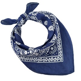 JOPHY & CO. 100% Cotton Bandanas for Women Men Children Unisex with Paisley Pattern Headwear Scarf for Hair/Neck/Wrist/Head COD.644, Dark Blue Paisley