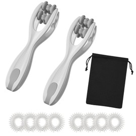 NICEIN 2 Stück Hand-und Fingermassagegerät, Double Roller Handmassagegerät, Finger Massageringe, Mini Handmassagegeräte, Finger Massage Massageroller (Grau-2pcs)