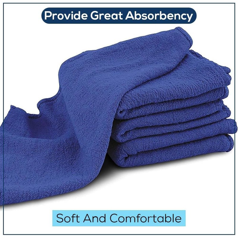 SIMPLI-MAGIC Cotton Shop Towels 14"x12" (90 Pack) – Reusable Cleaning