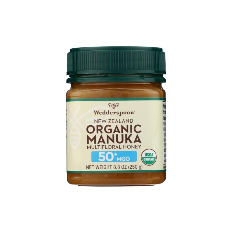 WEDDERSPOON Organic Raw Manuka Honey MGO 50, 8.8 OZ