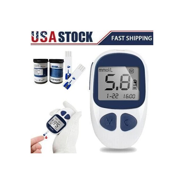 Carejoy CE Portable Blood Glucose Kit Glucometer Sugar Monitor Diabetes