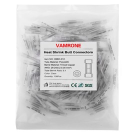 Heat Shrink Butt Wire Connectors, 100Pcs 26-24 AWG Clear Insulated Waterproof Electrical Wire Connectors Automotive Marine Grade Wire Crimp Terminals Butt Splices, Ideal for Boat, Truck, Stereo Clear