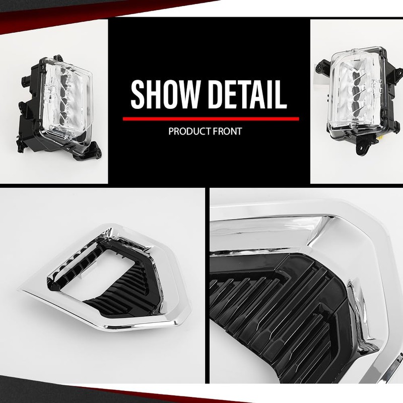 CROSSDESIGN Switchback LED Fog Lights w/Switch & Bezel Compatible with