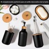 Juego de 5 accesorios de baño negros mate, dispensador de