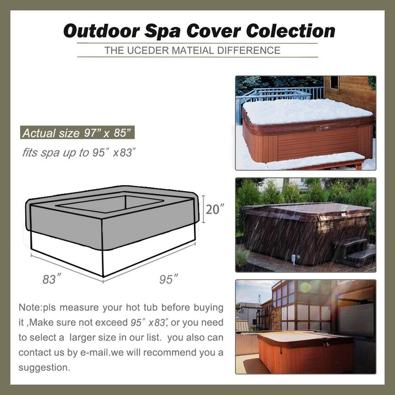 UCEDER Waterproof Hot Tub Cover Outdoor Spa Cover (95''x 83''x20)