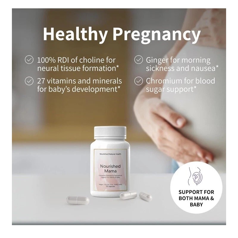 Nourished Mama Prenatal Multivitamin Pregnancy Breastfeeding Support 90 Caps