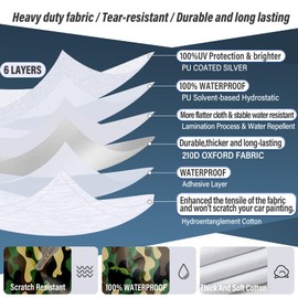 BYDOLL Car Cover Waterproof All Weather 6 Layers Snowproof Windproof Hail Protector Full Exterior Covers UV Protection 210D Oxford Universal Fit Sedan Outdoor Camo Automobiles Zipper Cotton Inside