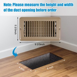 Tandefio 4 Pcs Brown Floor Register 4'' x 8'' Heavy Duty Metal Floor Register with Damper RV Mobile Home Floor Vents Floor Vent Covers for Home